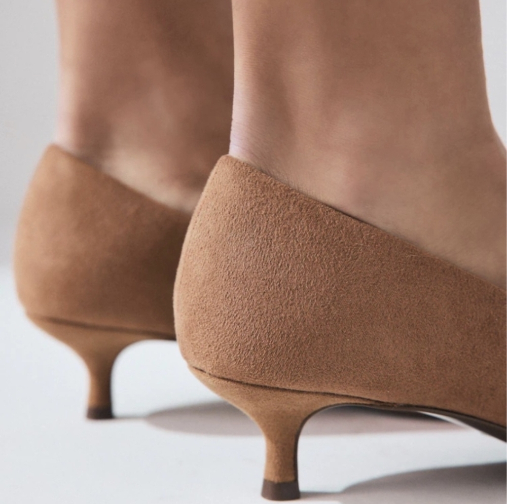 Next Forever Comfort Taupe Standart/wide Point Toe Lown Kitten Heel Shoes, 7 - Picture 13 of 15